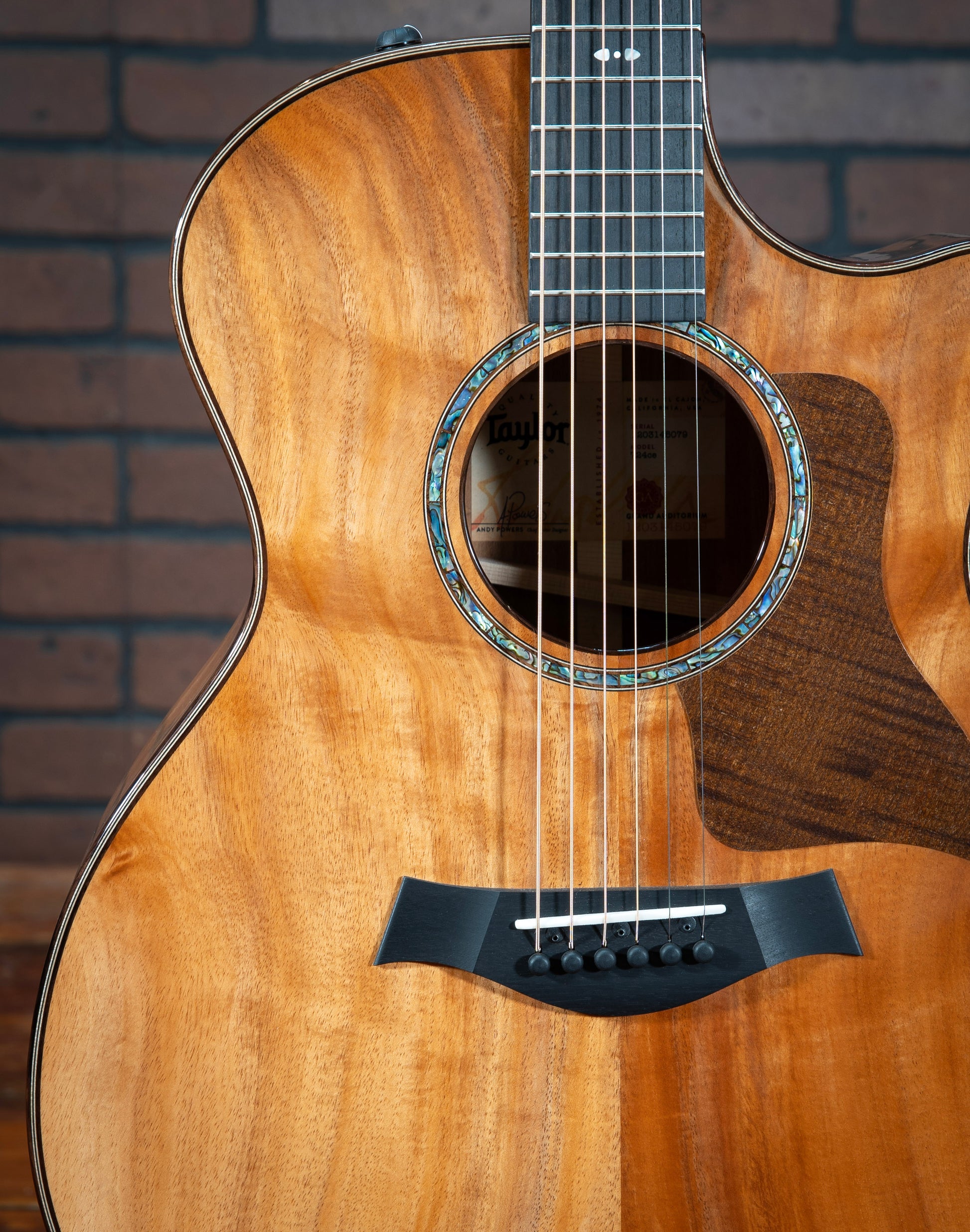 Acoustic Taylor 724ce Hawaiian Koa Guitar with paua shell rosette